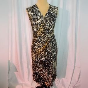 Jones New York Flattering Sleeveless Surplice Dress Office Wear to Work